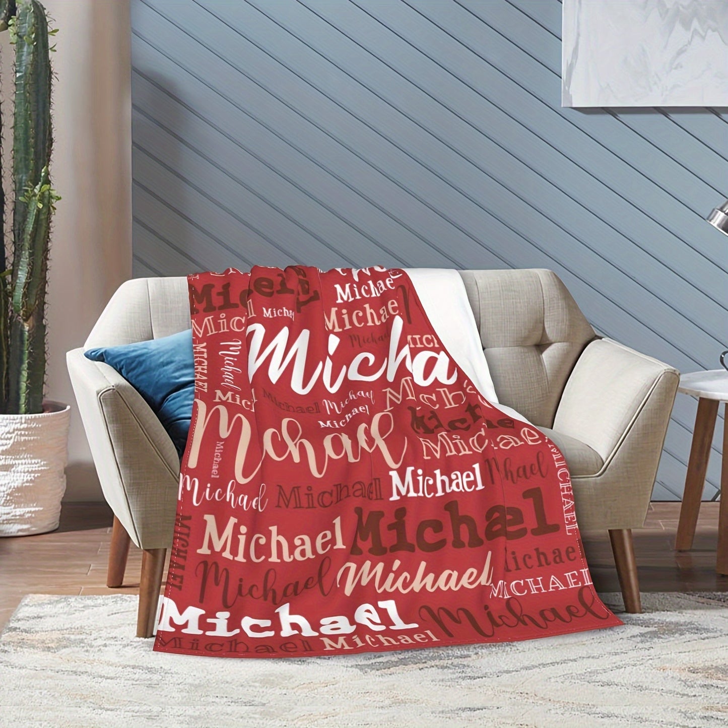 Stay warm and cozy all year round with our custom "Michael" name blanket. This personalized flannel throw is hypoallergenic, machine washable, and perfect for use on the couch, bed, in the office, or while camping. Featuring a soft purple butterfly