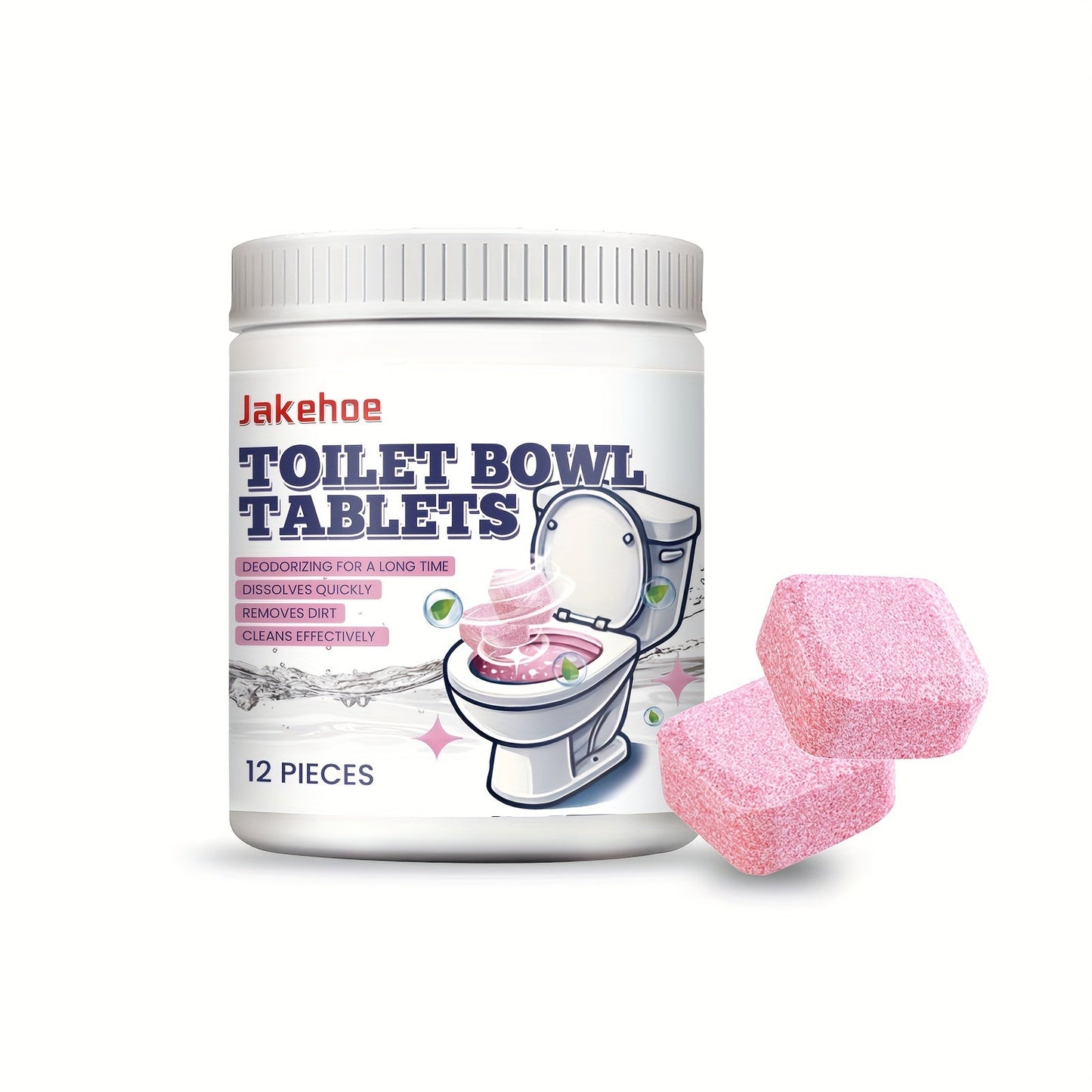 No-Residue Effervescent Tablets for Sparkling Clean Toilet Bowls - Removes Stains and Dirt with Sodium Hydrogen Carbonate Formula, Ideal for Home Cleaning.