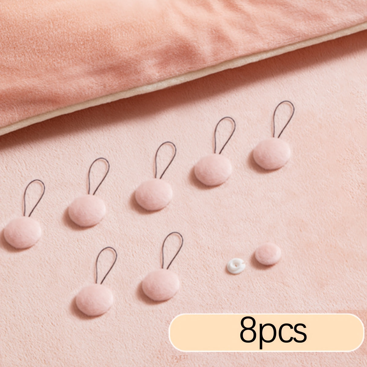 Set of 8 Comforter Clips - No Pins Needed! Keep your quilt in place with these invisible, traceless holders in a variety of colors. Features adjustable gripping clamp for a secure fit. Easily hand washable for long-lasting use.