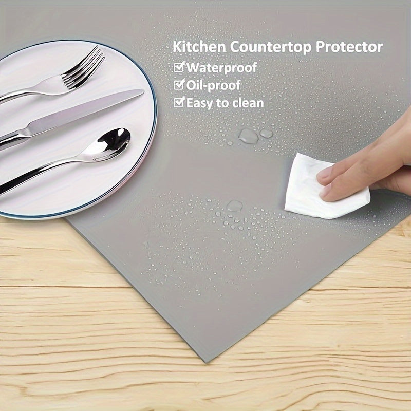 Grey Heat-Resistant Silicone Countertop Mat for Kitchen, Non-Stick Protective Pad for Baking, Pastry, Crafts - Scratch-Resistant, Waterproof, 1pc