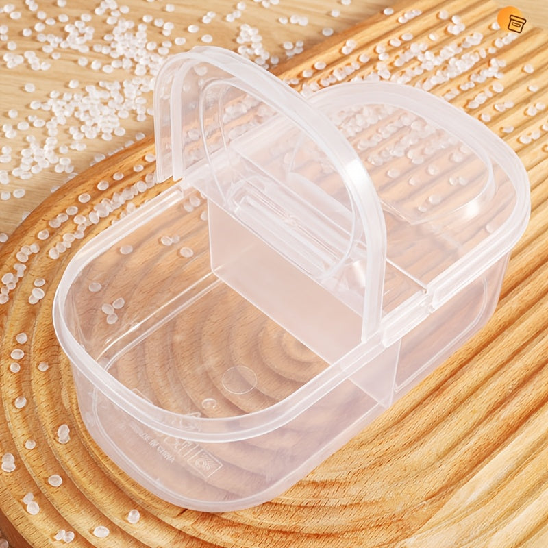 Large Capacity Food-Grade PP Storage Box with Handle - Transparent Container for Fruits & Vegetables, Ideal for Refrigerator Use| Sleek and Clear Visibility Storage Solution for Fresh-Keeping Food