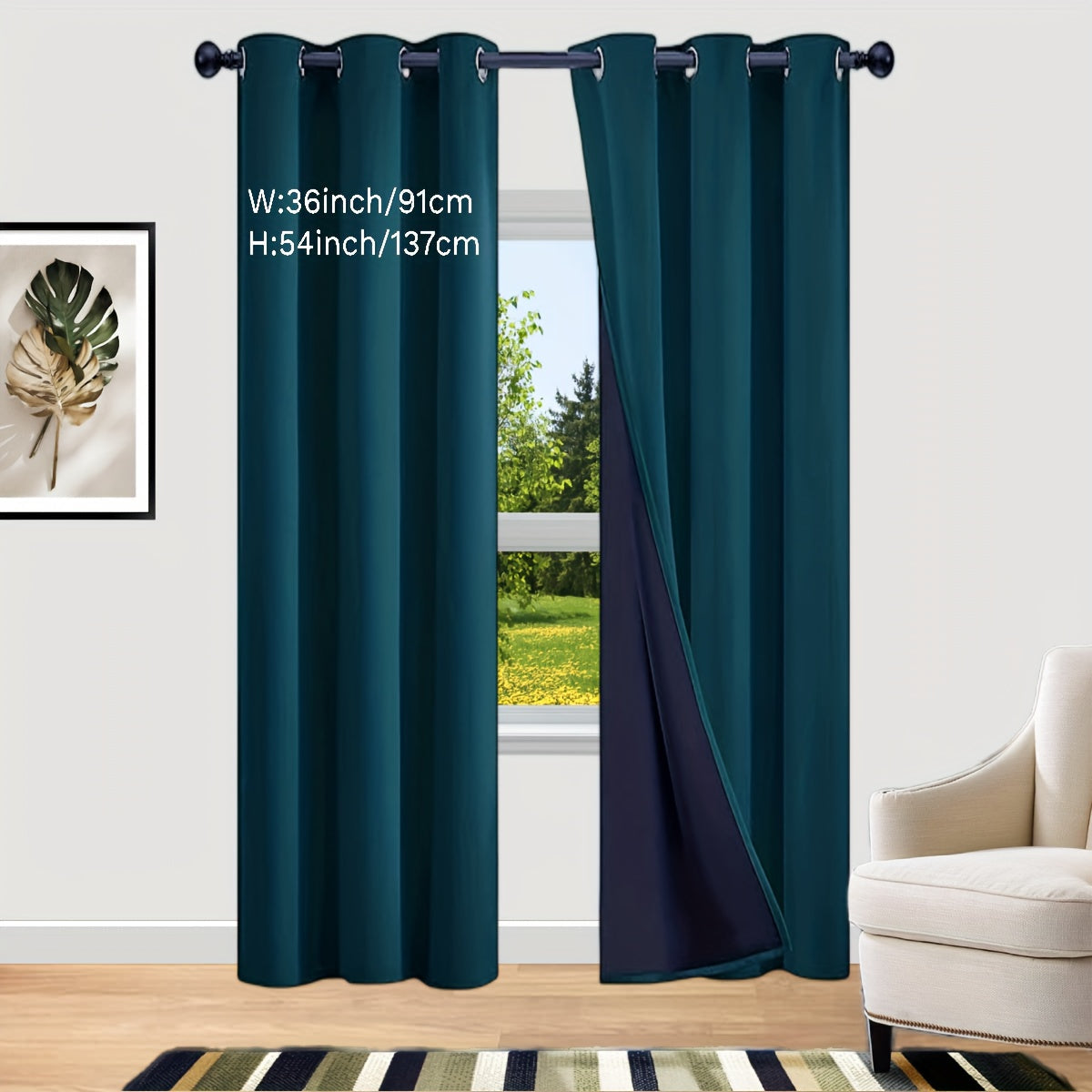 2 Sets of Bedroom Curtains with Coated Insulation and Simple Grommet Design for 100% Blackout