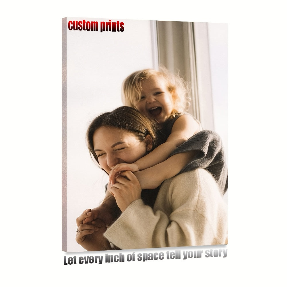 Create a unique custom framed canvas print of your family photo, personalized to suit your style. This UV-printed poster is perfect for adding a personal touch to any living room, bedroom, or office decor.