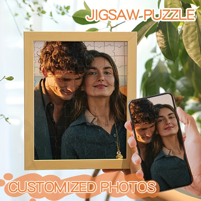 Create a custom photo puzzle frame for couples, friends, and family - featuring high definition printing and a wooden frame. Ideal for birthdays, anniversaries, and other special occasions.