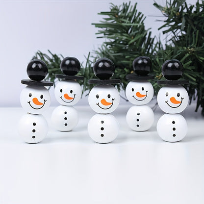 Christmas Snowman Wooden Bead Set includes 50, 100, or 150 pieces, great for DIY crafts and jewelry making. Comes with string for creating bracelets and necklaces. Ideal for creating unique accessories.