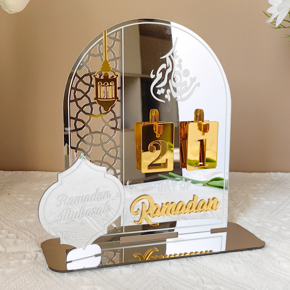 2025 Eid Mubarak acrylic calendar for Ramadan countdown and home decoration