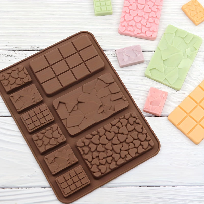 9-Cavity Silicone Mold Set for Waffles, Biscuits, and Cakes - Versatile Bakeware for Homemade Chocolate Bars, Snacks, and Desserts - Reusable and Non-Stick - Great for Home Baking