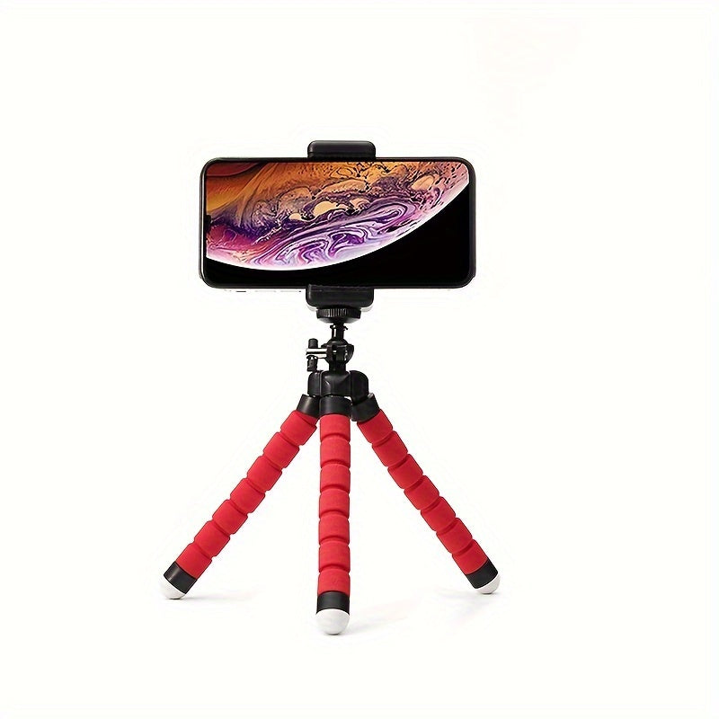 Mini Octopus Tripod with Sponge Grip, 360° Rotation, Suitable for Phones and Cameras, Portable and Universal Clip.