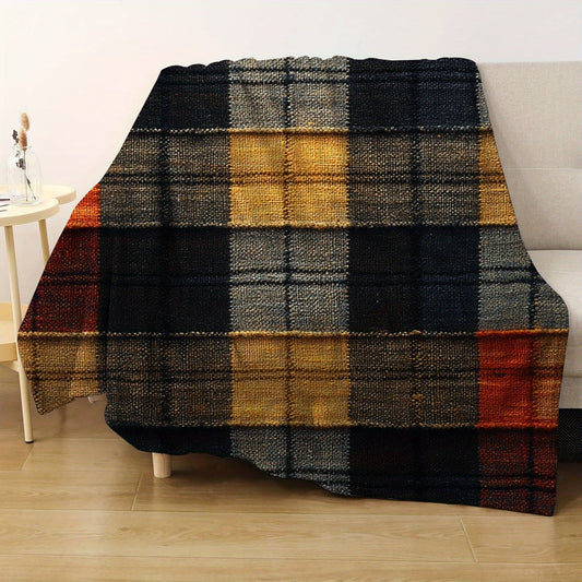 Stay cozy and stylish with our Digital Print Trendy Art Plaid Fleece Throw Blanket. This all-season warm comfort bed cover is perfect for a variety of uses, from snuggling up at home to keeping warm while camping or traveling. It also makes a great gift