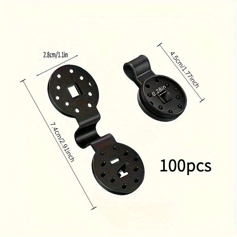 Durable plastic sunshade clips: 100 black net fasteners for garden, bird proofing, and outdoor leisure