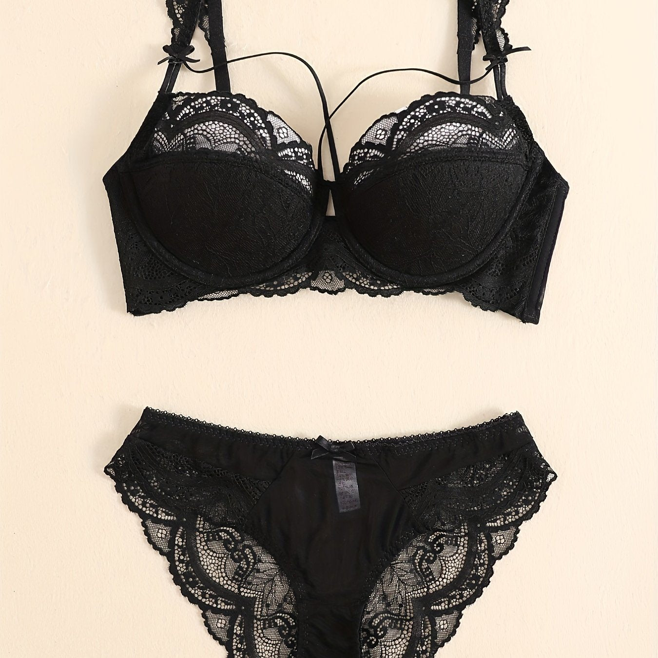 Lace Padded Bra Set for Women