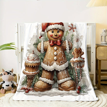 This 70x100cm Rustic Gingerbread Man Throw Blanket is soft, warm, and designed in a contemporary style. Made from polyester flannel with a digital print, this all-season blanket is the perfect gift for any home, bedroom, sofa, or lounge.