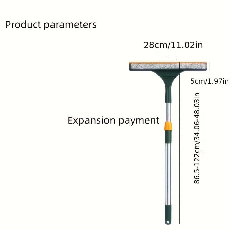 This special squeegee is designed for home use and is ideal for cleaning windows in high-rise buildings. Its double-sided scraping feature makes it perfect for tackling those hard-to-reach windows.