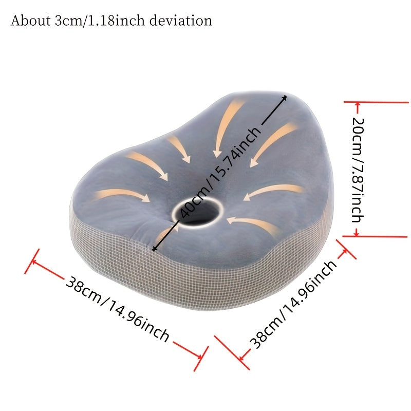 Detachable washable seat cushion with circular hollow pattern for superior comfort.