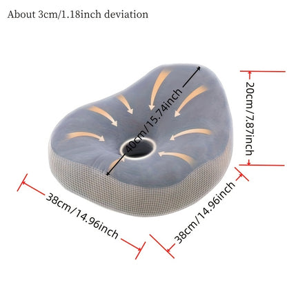 Detachable washable seat cushion with circular hollow pattern for superior comfort.