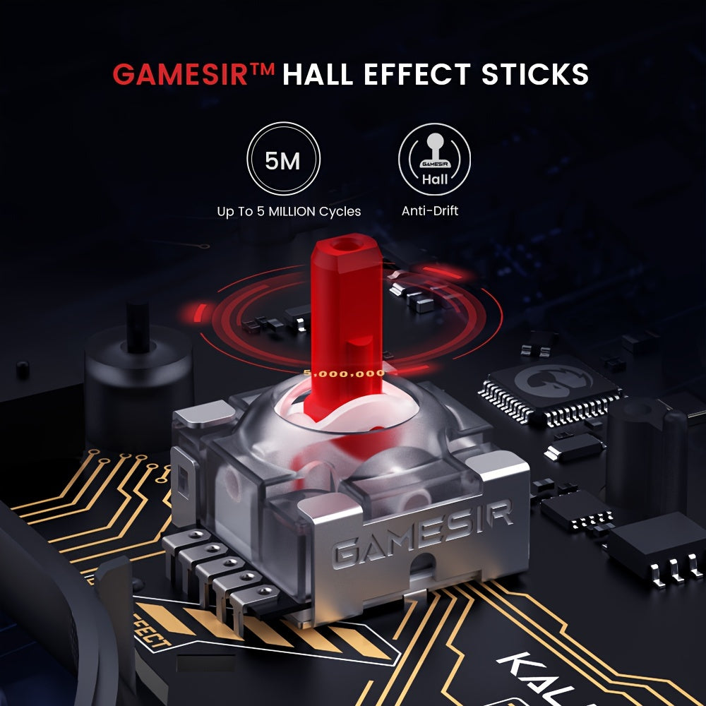 GameSir Kaleid Transparent Wired Controller for Xbox Series X|S, Xbox One, and Windows 10/11 with Hall Effect Joysticks, Hall Trigger, 3.5mm Audio Jack, and RGB Lights.