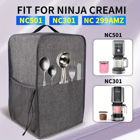 Protect your Ninja Ice Cream Maker NC301/NC501 with this waterproof and dustproof cover. The square PVC storage bag is designed to fit the 0.5 quart capacity machine, and it requires no electricity to use.