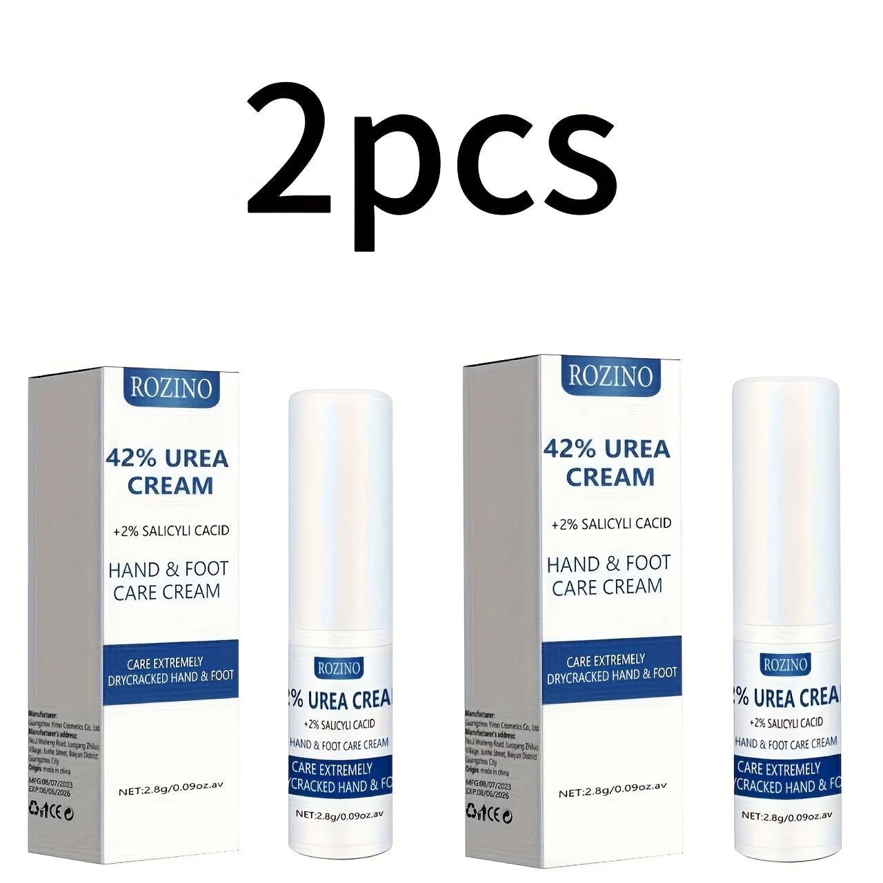 Rozino Rose Mint Hair gel and Rozino Foot Care Cream hydrate, care for, and replenish skin with urea and salicylic acid.