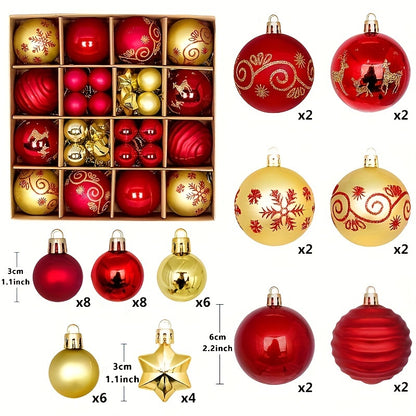 44 Christmas ball ornaments for decorating Christmas trees at home parties, weddings, and as holiday gifts.