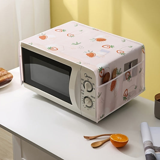 This modern minimalist PEVA microwave dust cover is designed to protect your kitchen appliance from dust and spills. It is waterproof and oil-resistant, making it a practical addition to your kitchen organizers and storage accessories.