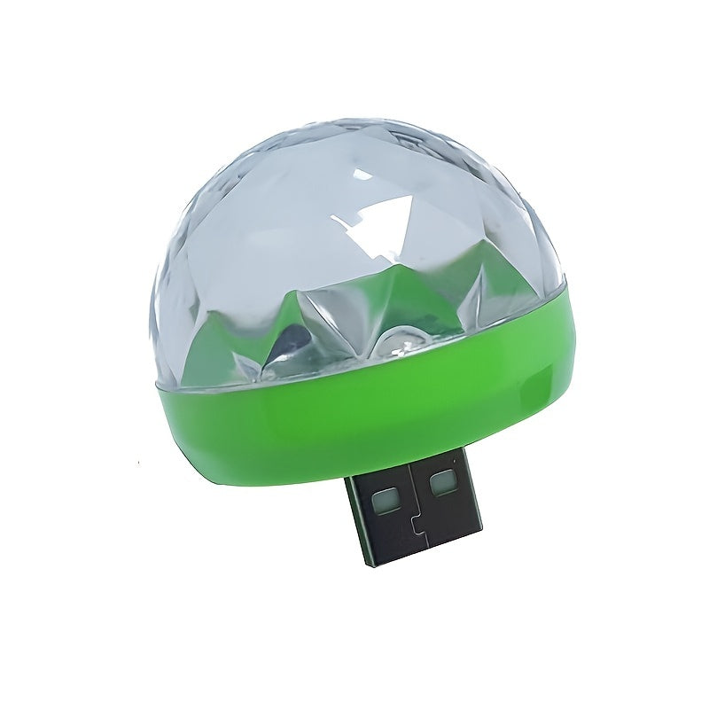 1 USB Mini Disco Light is sound-activated and features multi-colored LEDs, perfect for parties, clubs, and karaoke.