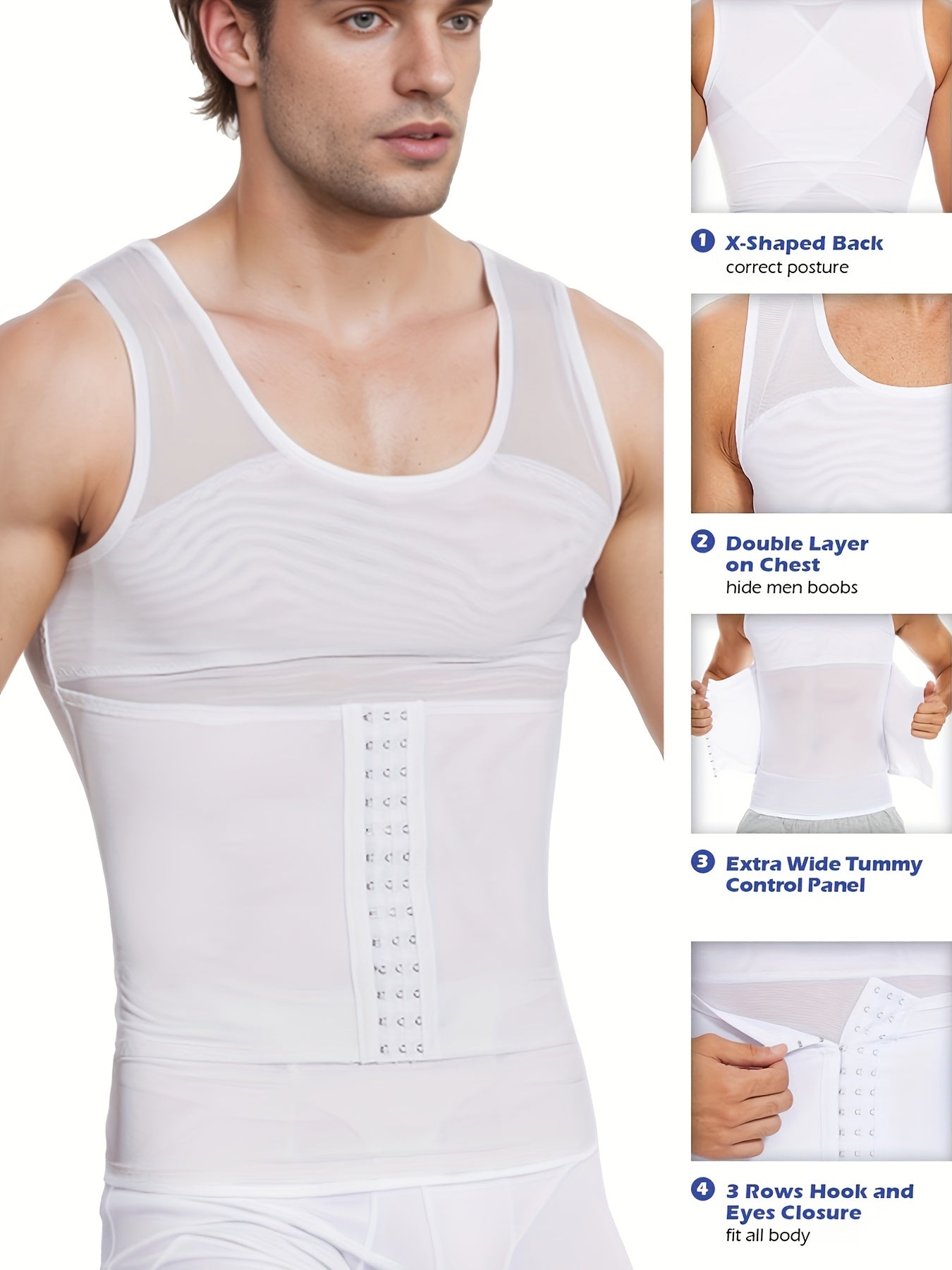 Men's Slimming Corset Compression Vest - Tummy Shaper, Sweatproof and Breathable Abdominal Binder