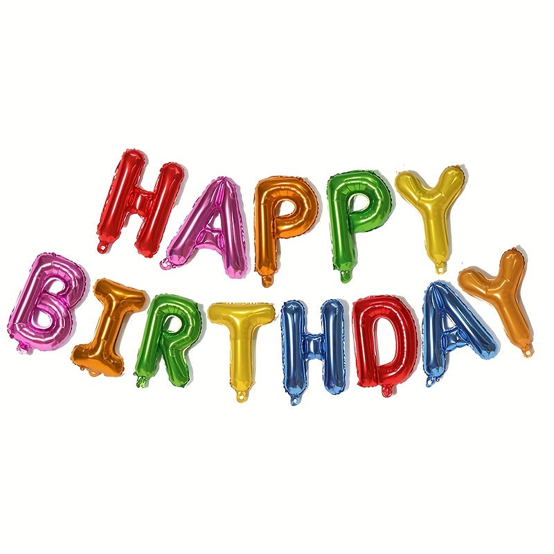 16-inch American Version Happy Birthday Letter Balloon Set, Aluminum Film, Factory Direct Sales