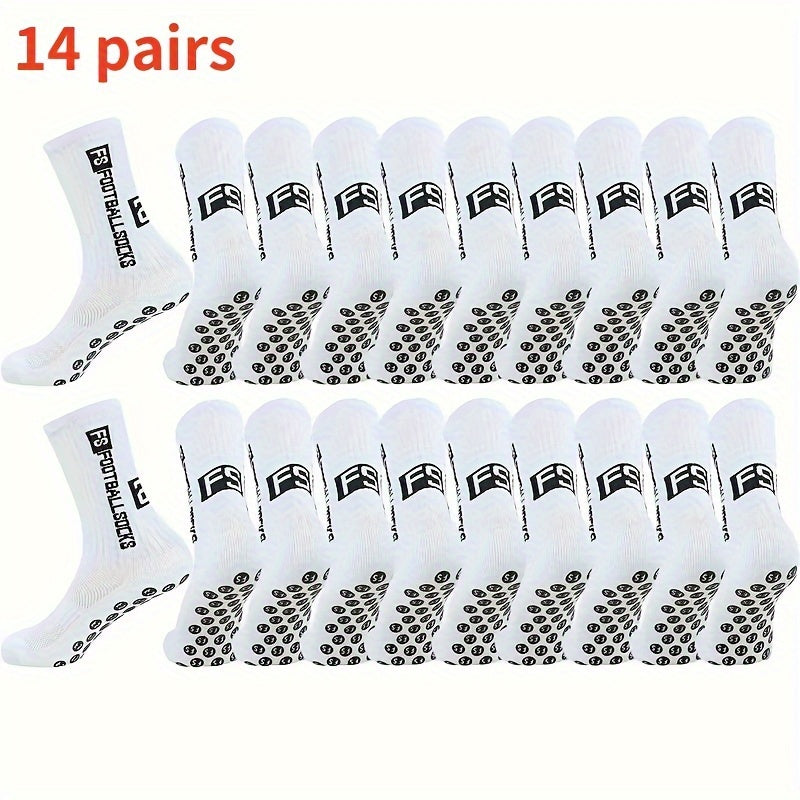 21, 18, 16, 14, and 7 pairs of Men's and Women's Silicone Anti-slip Towel Bottom Thickened Socks