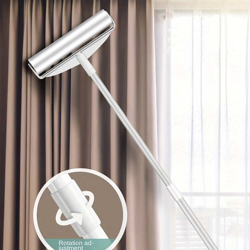 Long handle telescopic epilator removes pet hair and dust from carpets and sofas efficiently.