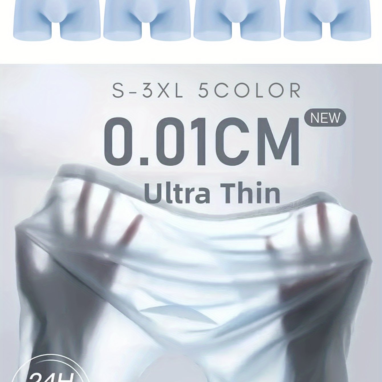 4pcs Men's Semi-Sheer Cool Thin Breathable Boxers Briefs