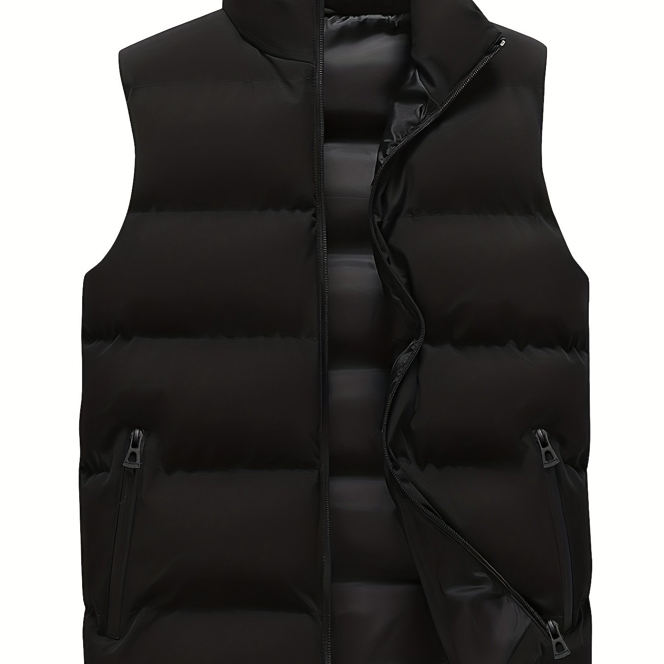 Men's stand collar casual vest, thin and loose fitting fashion.