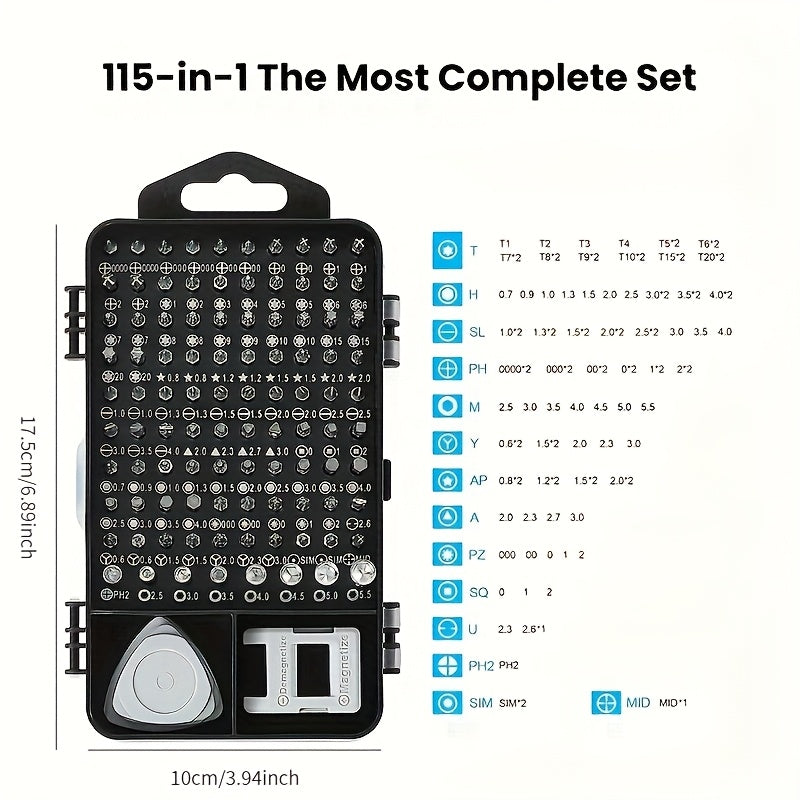 Compact and versatile screwdriver set featuring magnetic repair tools, anti-slip design, and ergonomic handle. Made of durable chrome vanadium steel, suitable for a variety of devices.