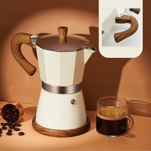 Italian Moka Coffee Pot - Available in 150ml and 300ml sizes, Made of Long-lasting Aluminum Material, Comes with a Reusable Filter, Requires Manual Brewing - Ideal for Home, Office, or Outdoor Camping Use.