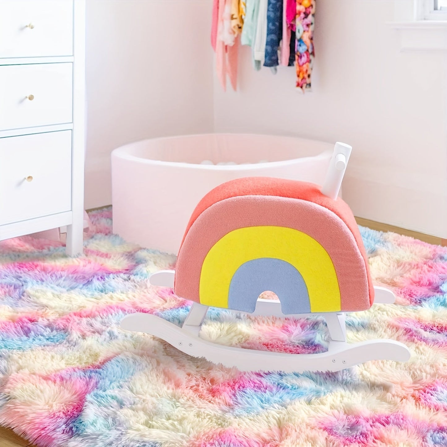 Rainbow Design Area Rug, Vibrant Decorative Carpet, Soft and Cozy Floor Mat, Perfect for Bedroom, Living Room, Leisure Area, Beside the Bed, Coffee Table, Cloakroom, Shower, Entryway, Sofa, Floating Window, and Spring Decor.