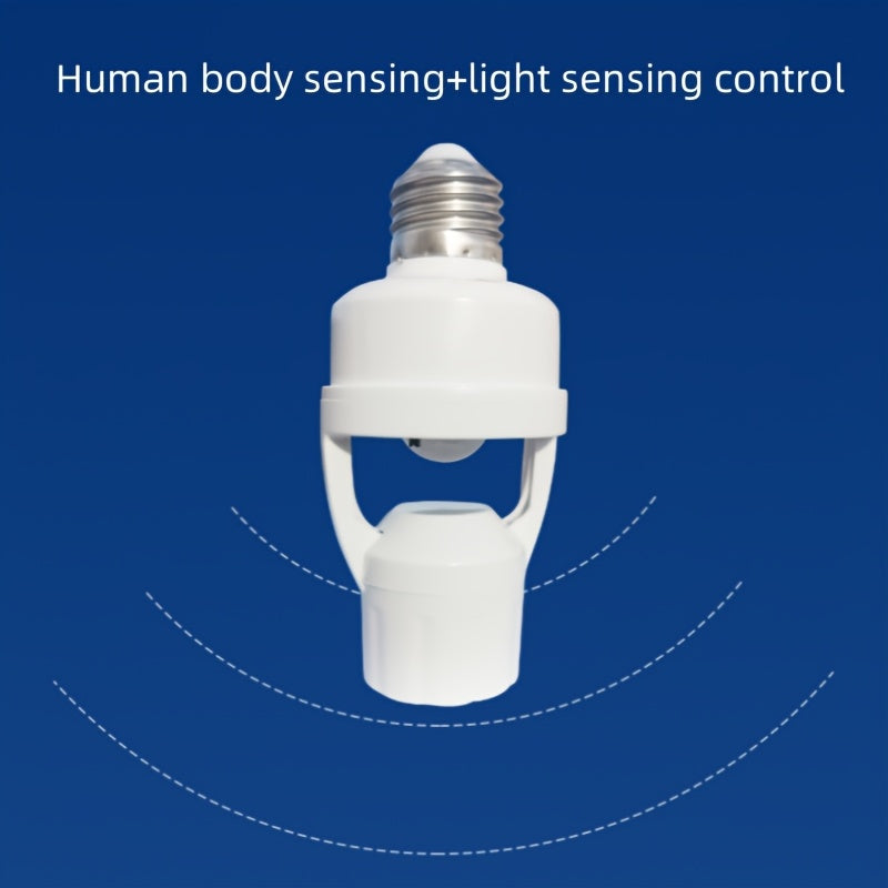 1pc E27 Motion Sensor Light Bulb Holder, AC 85-265V Hardwired Indoor Human Body Induction Adapter, 110V/220V Compatible, No Battery Required.