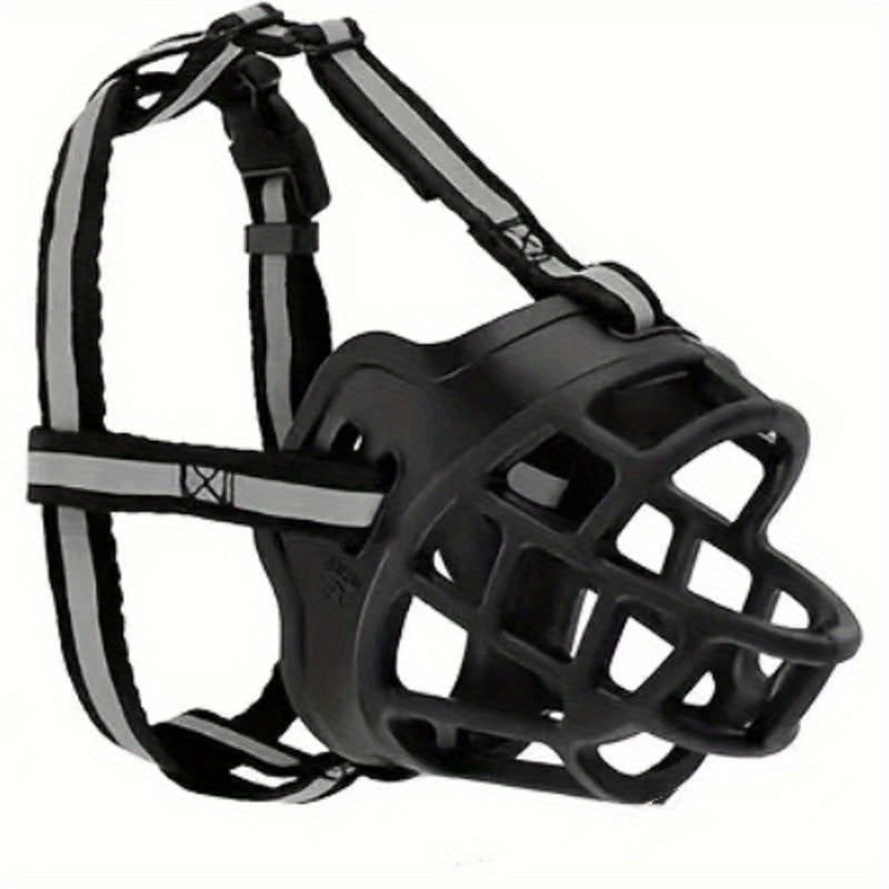 Universal Breathable and Durable Reflective Basket Dog Muzzle to prevent biting and chewing.