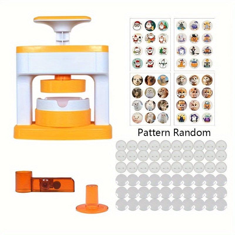 DIY Pin Badge Maker with 48 Free Button Parts & Circle Cutter.