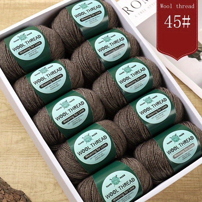 10 pieces of Australian yarn, each pack weighing approximately 500g with 10 balls. It has a moderate thickness, is easy to knit, soft, and warm. Ideal for crocheting sweaters, coats, vests