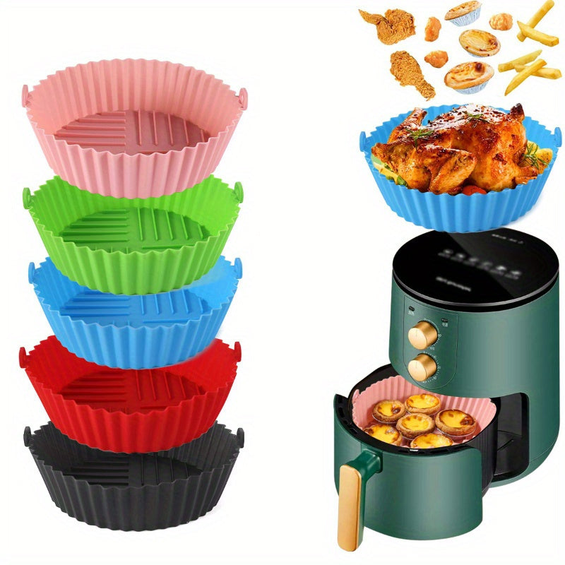 Healthier Cooking made easier with our Non-Stick, Flameless Reusable Silicone Air Fryer Liner