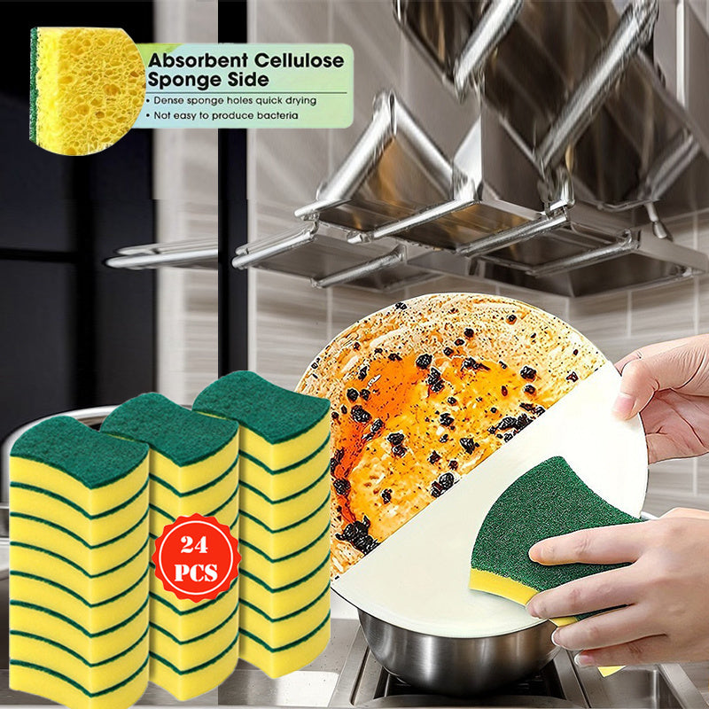 Get your hands on 10/12/24 high-absorbent cleaning sponges that effortlessly eliminate rust from spatulas and wipe away oil stains. These sponges are the perfect helper for home use and are essential for kitchen cleaning experts!