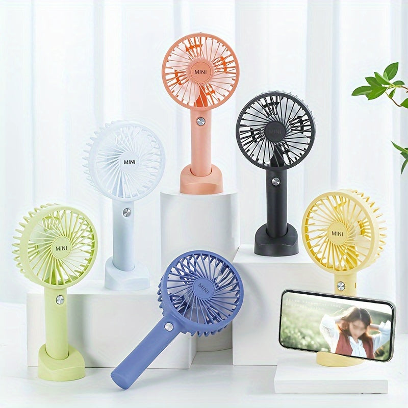 USB Rechargeable Portable Handheld Fan - Ideal for Indoor & Outdoor Use, Wearable Design with Included Power Cable