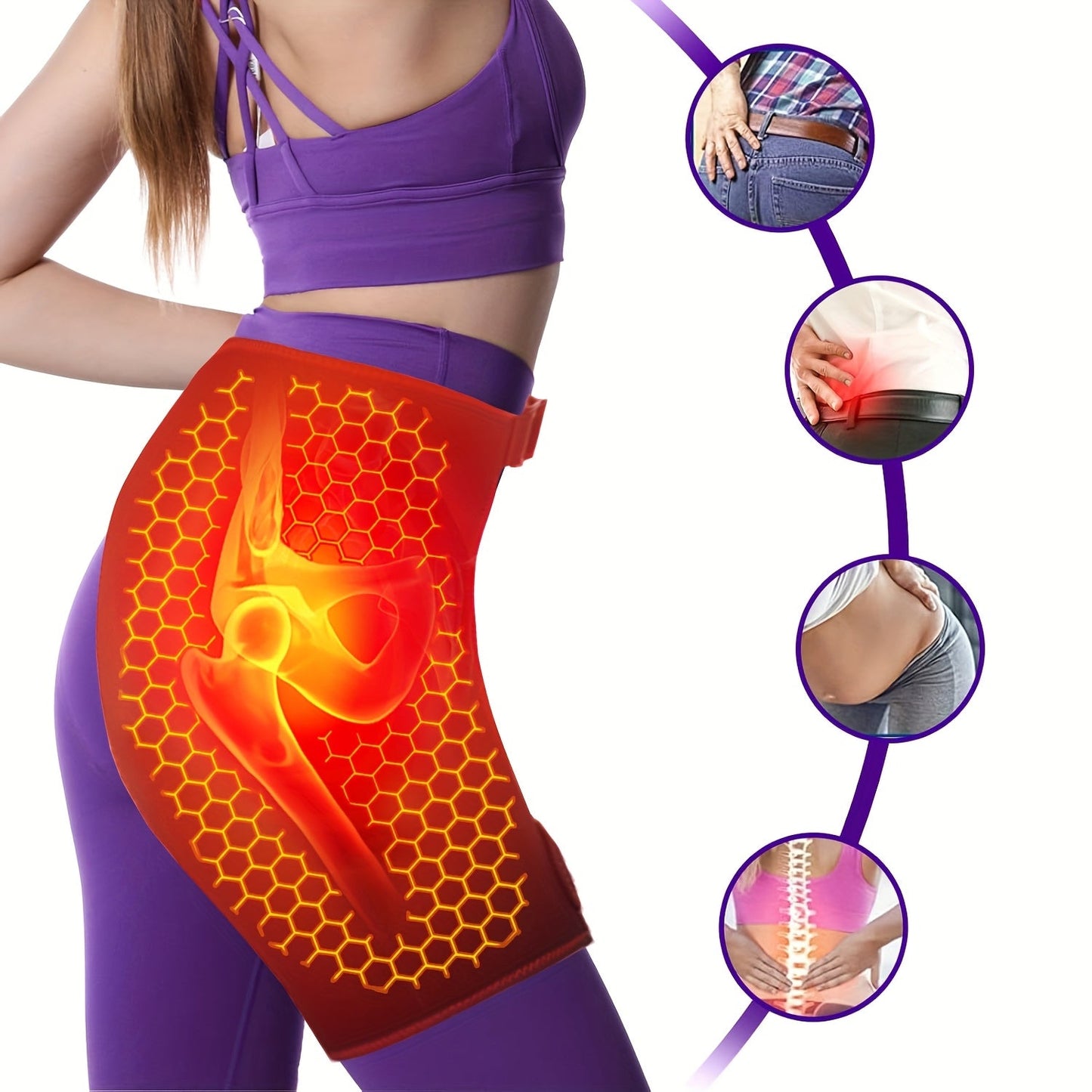 Introducing the MUTOKEJI Hip Heating Pad - a versatile electric heated hip brace designed for both men and women. This USB-powered thermal compression groin pad comes in S/M sizes, perfect for providing targeted heat therapy and comfort to your hips. Say