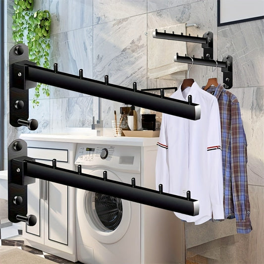 Durable Stainless Steel Swing Arm Coat Rack - Ideal for Bathroom, Bedroom, Laundry Room, Bathroom Decor