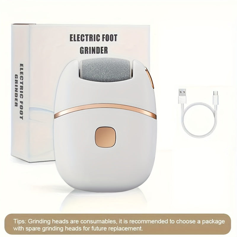 MIGUAN Rechargeable Electric Foot Grinder: Portable, USB Charging, Hypoallergenic Plastic, 400mAh Lithium Battery, Includes Multiple Sanding Bands for Smooth Feet.