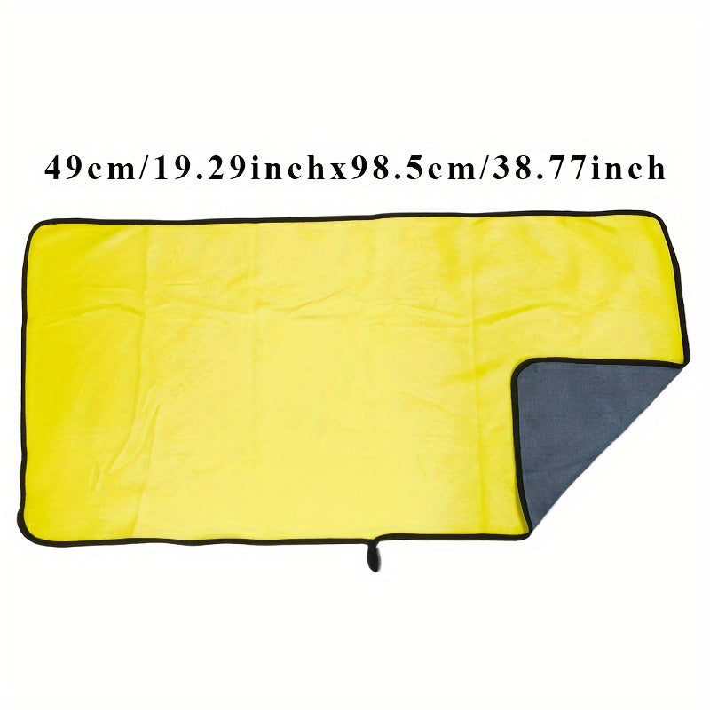 Thick microfiber towel for truck and car wash, super absorbent and extra large for drying and detailing.