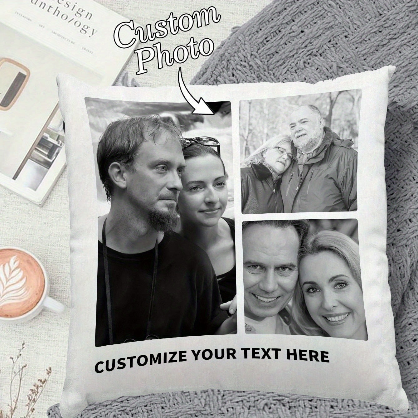 Add a touch of personalization to your space with our CozyCrafter Custom Photo Cushion Cover. This square throw pillow case is made of soft polyester that is machine washable, making it easy to keep clean. Perfect for room decor, this unique gift is