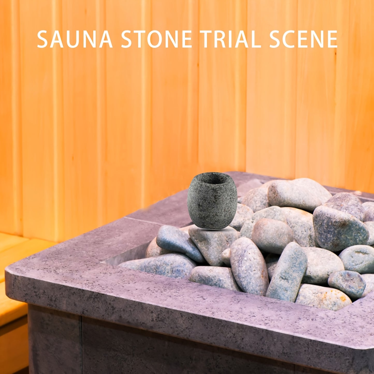 FENRIDAN Round Granite Sauna Aromatherapy Stone Cup for Spa and Sauna Room