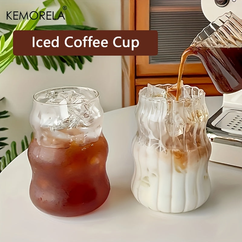 KEMORELA 4/6pcs 17OZ Wavy Glass Drinking Cups, Irregular Shaped Reusable Water Glasses, Multipurpose Iced Coffee Cups, Machine Washable, Home Kitchen Drinkware, 500ML

KEMORELA glass cups: 4/6pcs, 17oz, irregular shape, reusable, multipurpose for iced