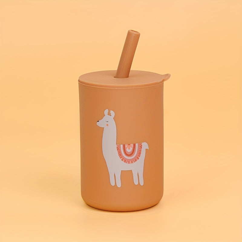 Introducing the 6oz Silicone Kids Sippy Cup, equipped with a straw and lid. This BPA-free cup is safe for use in the dishwasher and microwave, making it perfect for young children learning to drink on their own. Choose from a variety of fun colors