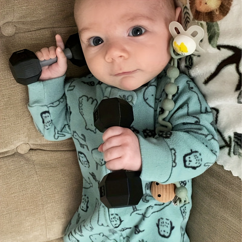 Baby Dumbbell Rattle Set: Interactive and Stimulating Toy, Designed for Easy Grip and Lightweight Play, Perfect Gift for Active Parents and Newborns